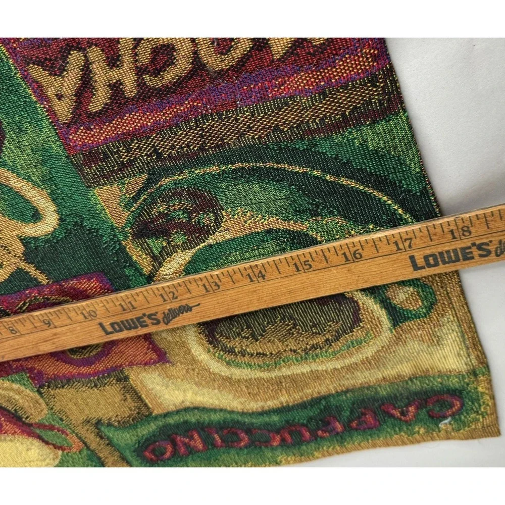 (1) Vintage Woven Place Mat COFFEE Themed Tapestry Caffe Latte Mocha Cappuccino‎